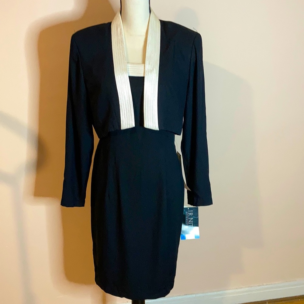 Vintage J.C. Penney Black White Dress Jacket set 8